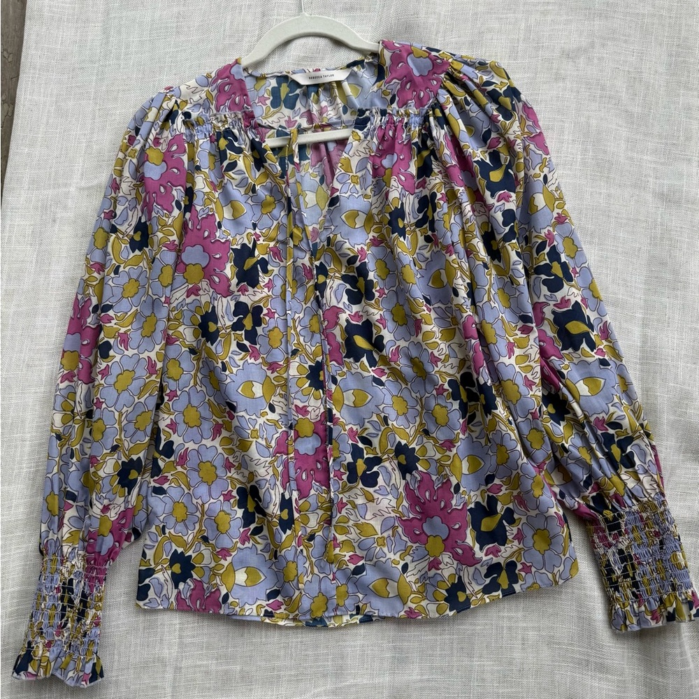 Rebecca Taylor floral blouse size M EUC